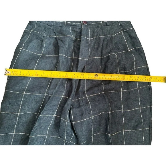 Mikabe Linen Blend Plaid‎ Pants Size 8 - Picture 5 of 6